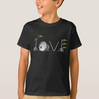 Drum Set Liebe schlägt Schlagzeug Musikband spende T-Shirt