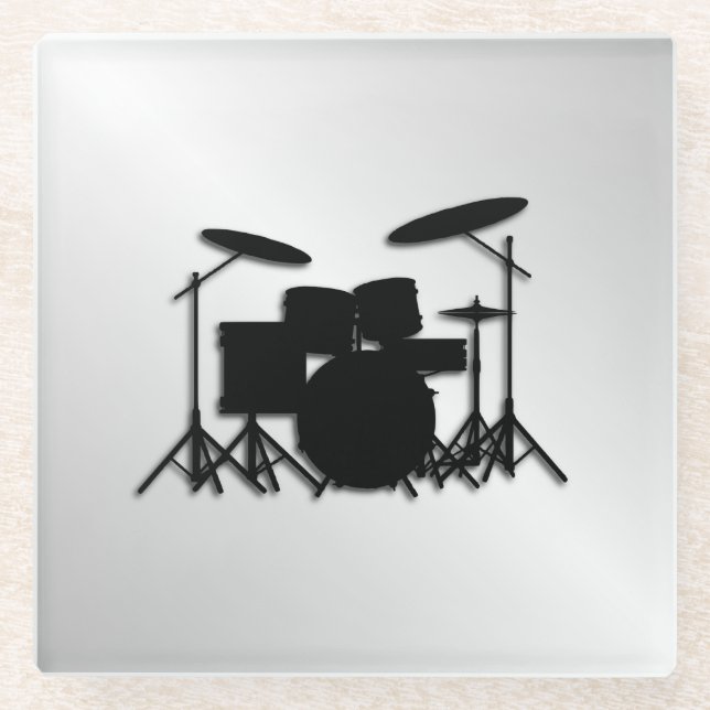 Drum Set Music Design Glasuntersetzer (Vorderseite)
