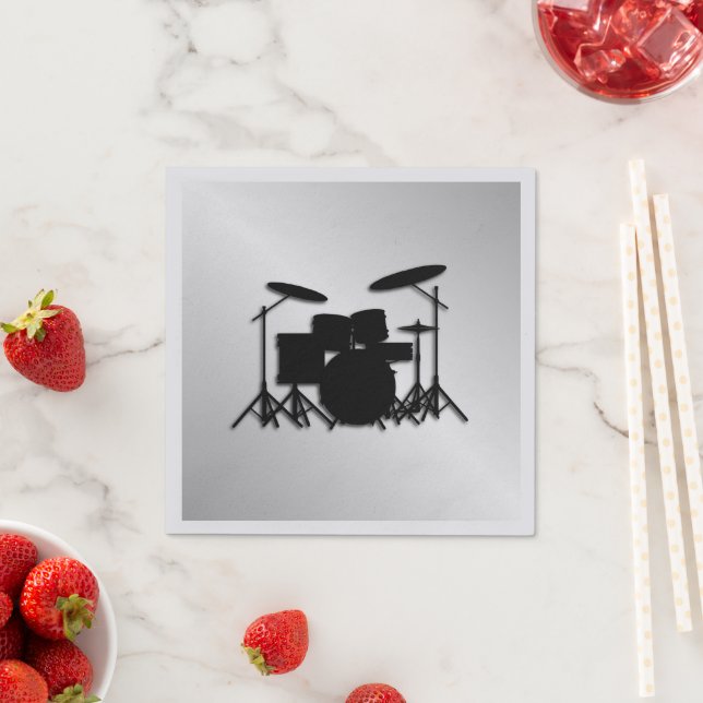 Drum Set Music Design Serviette (Beispiel)