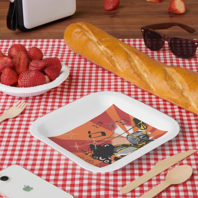 Drum Set Music Pappteller (Picknick)