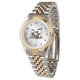 Drum Set Schwarze Zahlen Armbanduhr