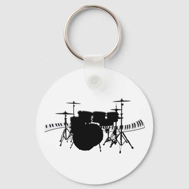 Drum-Set und Piano-Tastatur Schlüsselanhänger (Vorderseite)