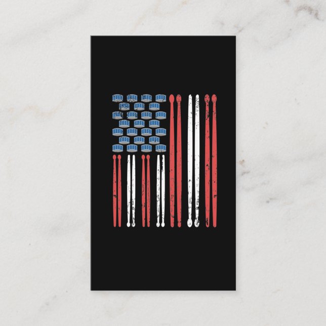  Drum Sticks American Flag Drumming Schlagzeug Visitenkarte (Vorderseite)