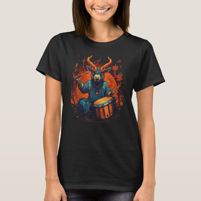 Drum Sticks Goat Drummer Kit T-Shirt (Vorderseite)