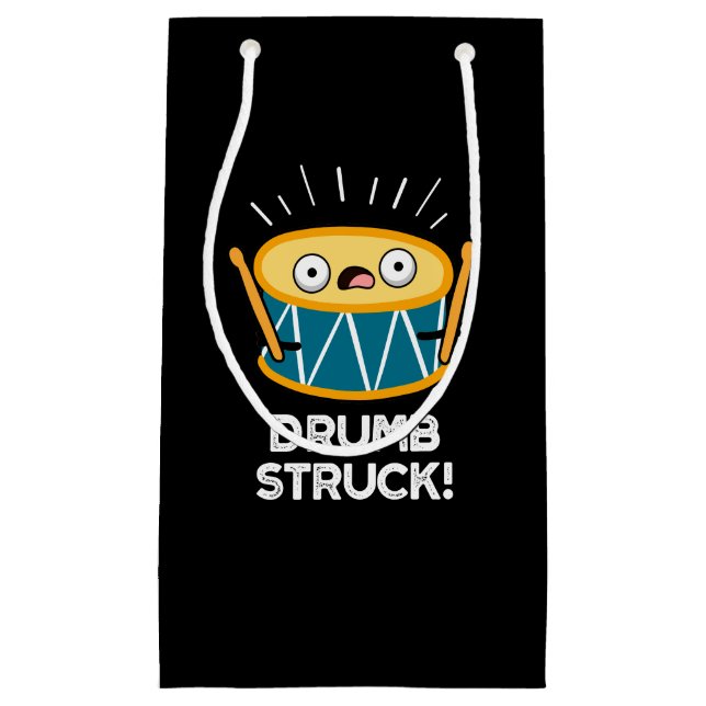 Drumb Struck Funny Drummer Drum Pun Dark BG Kleine Geschenktüte (Vorderseite)