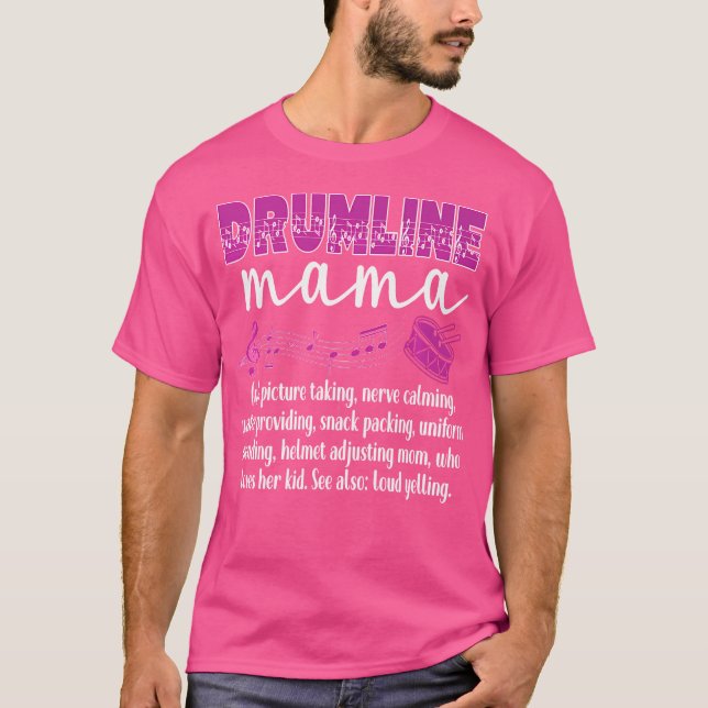 Drumline Mama Definition Funny Drumline Mutter T-Shirt (Vorderseite)