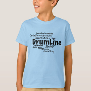 Drumline Word Cloud Black Text T-Shirt