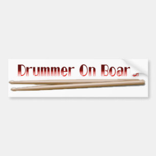 Drummer an Bord 10 Autoaufkleber