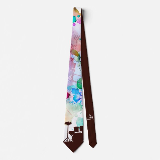 Drummer Band Necktie Drum Set Music Necktie Krawatte (Vorderseite)