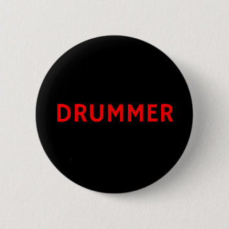 Drummer - Band - rot & schwarz Button