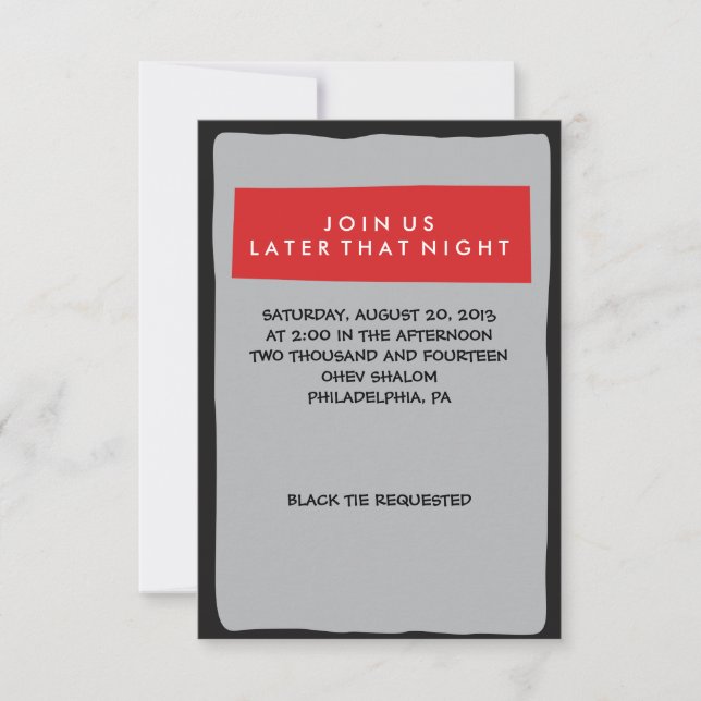 DRUMMER Bar Mitzvah Invitation Carte Party (Devant)