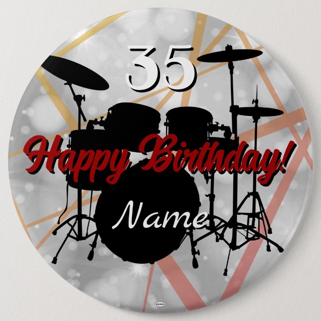Drummer Birthday Thema Button HAMbWG (Vorderseite)