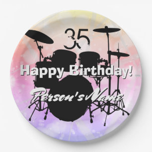 Drummer Birthday Themenpapier Teller HAMbWG
