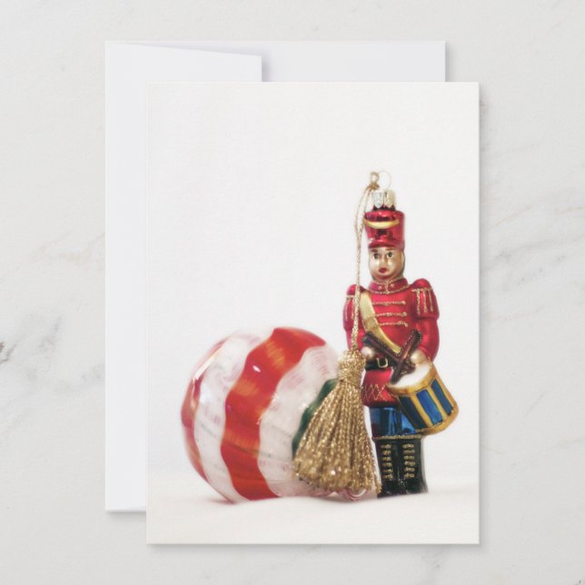 Drummer Boy and Christmas Ball Feiertagskarte (Vorderseite)