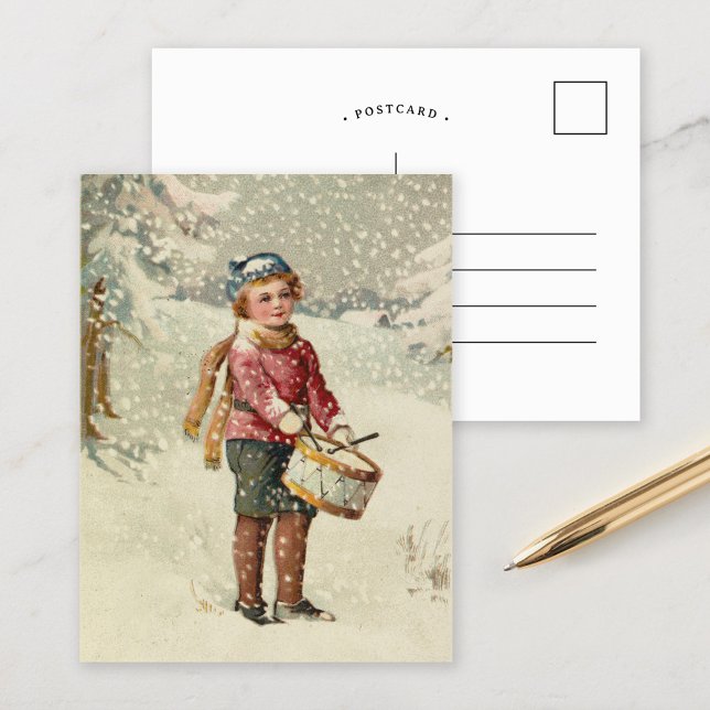 Drummer Boy | Weihnachten Postkarte (Von Creator hochgeladen)