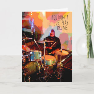 Drummer bringt Herz und Soul in Ihre Musik zum Geb Karte