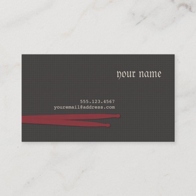 Drummer Business Card Visitenkarte (Vorderseite)