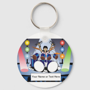 Drummer - Cartoon von Frauen, PrintedPerfection.co Schlüsselanhänger