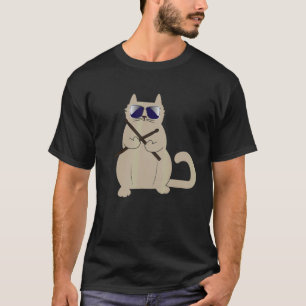 Drummer Cat Drum Life Drumming Musiker Musik in T-Shirt