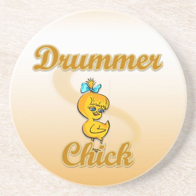 Drummer Chick Getränkeuntersetzer (Vorne)