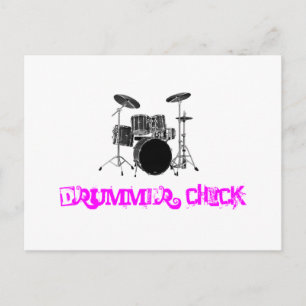 Drummer Chick Postkarte