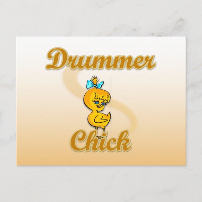 Drummer Chick Postkarte (Vorderseite)