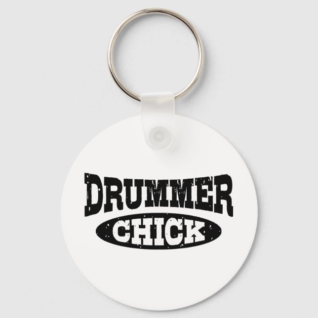 Drummer Chick Schlüsselanhänger (Vorderseite)