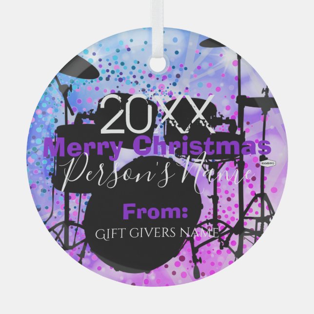 Drummer Christmas Ornament HAMbWG Aus Glas (Vorderseite)