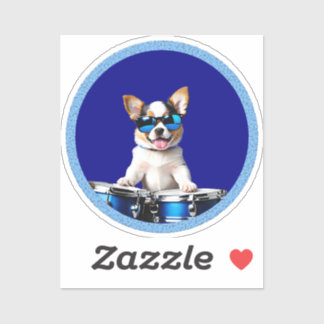 drummer dog aufkleber