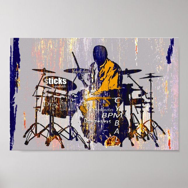 Drummer Drip, Copyright Karen J Williams Poster (Vorne)