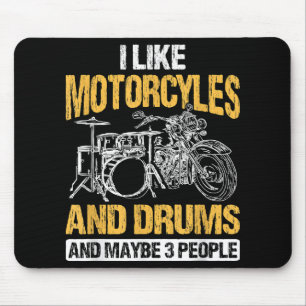 Drummer Drumming I like Motorräder and DrumsDrumm Mousepad
