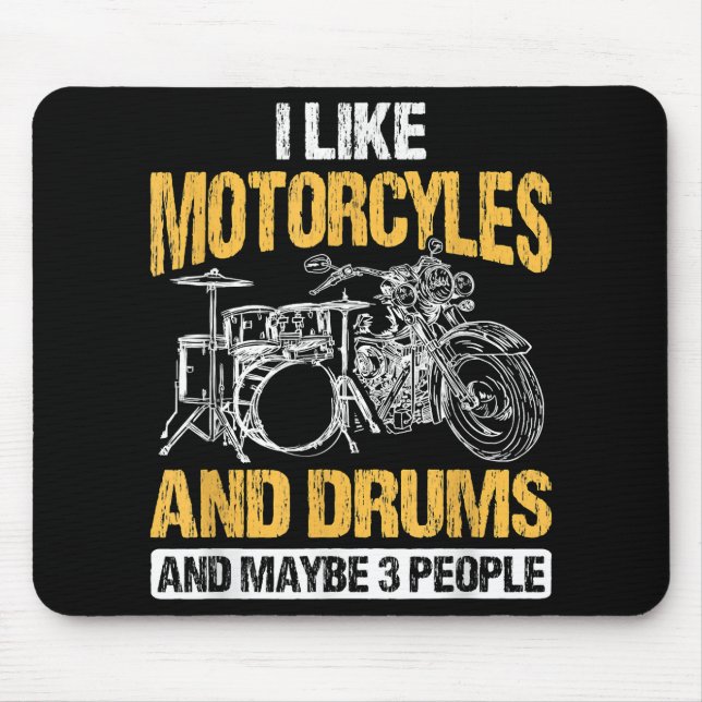 Drummer Drumming I like Motorräder and DrumsDrumm Mousepad (Vorne)