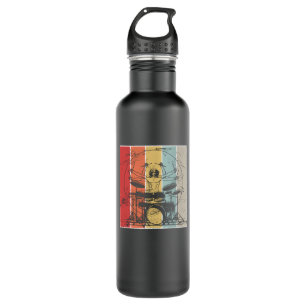 Drummer Drumming Retro Edelstahlflasche
