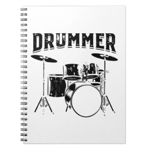 Drummer   Drums Musical Instrument Gift Idea Notizblock
