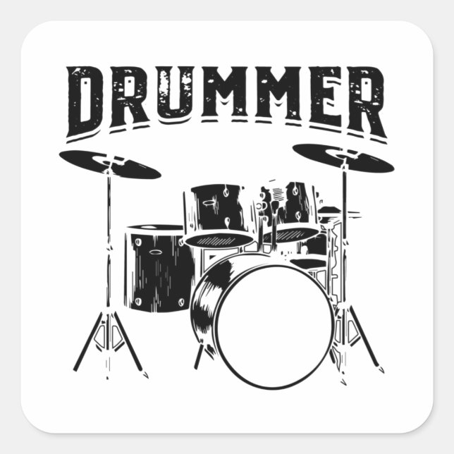 Drummer| Drums Musical Instrument Gift Idea Quadratischer Aufkleber (Vorderseite)