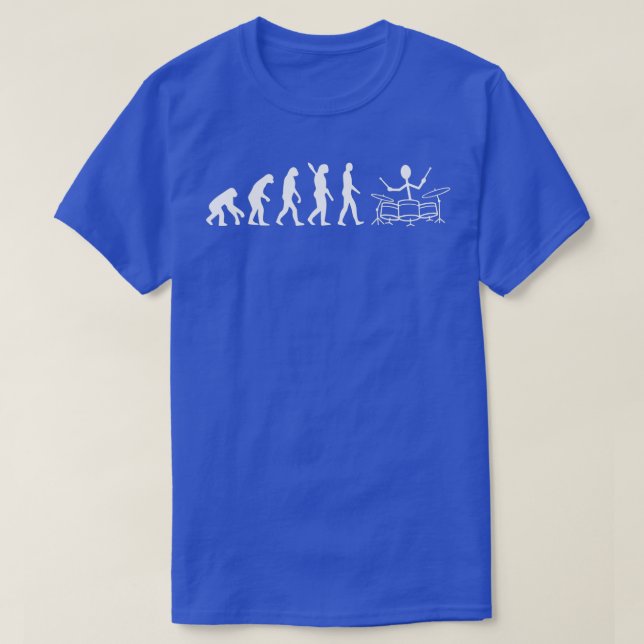 Drummer Evolution Funny Strichmännchen Drum Player T-Shirt (Design vorne)