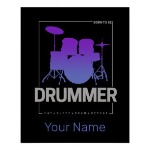 Drummer Geboren für Percussionist Band Mitglied zu Poster
