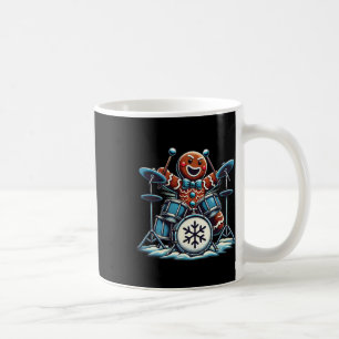 Drummer Gingerbrett Playing Drums Funny Christmas Kaffeetasse