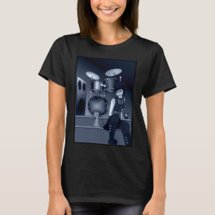 Drummer Girl and Cat T-Shirt