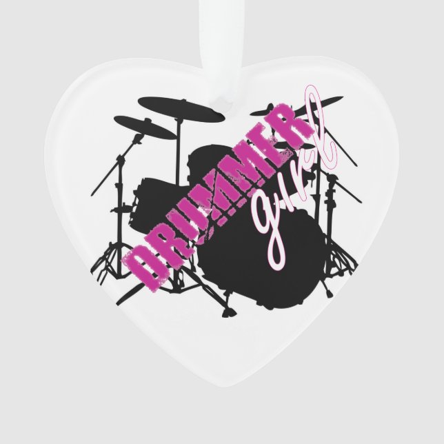 Drummer Girl avec amusant violet et noir Grunge Te (devant)