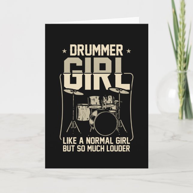 Drummer Girl | Drums Drummer Gift Karte (Vorderseite)
