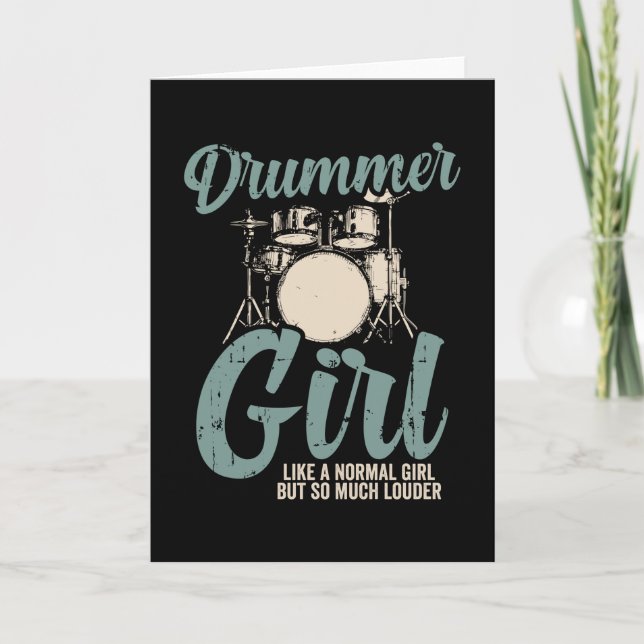 Drummer Girl | Drums Drummer Gift Karte (Vorderseite)