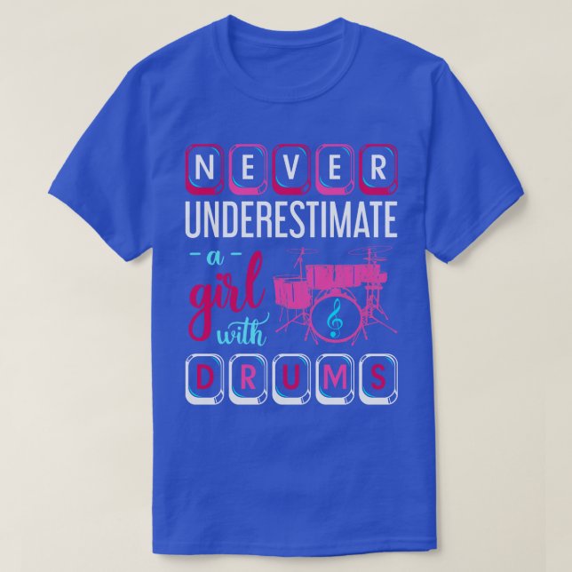 Drummer Girl Drumsticks Music Drums T-Shirt (Design vorne)