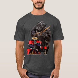 Drummer Gorilla Playing Drum Rock'n'Roll T-Shirt