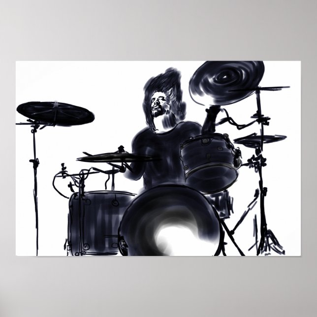 Drummer in action - dark poster (Vorne)