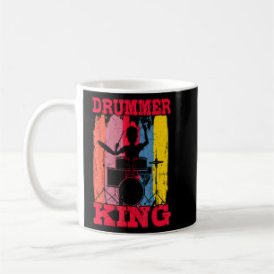 Drummer King Drums Kit Trap Set Snare Bass Hi-Hat Kaffeetasse