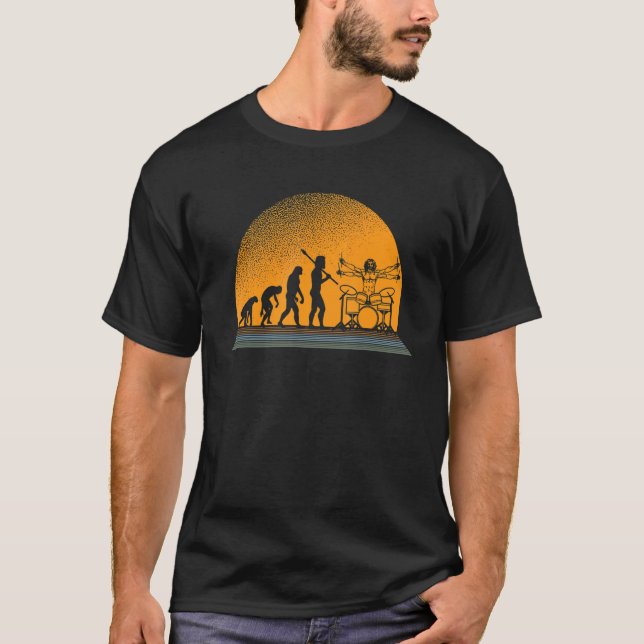 Drummer Legende Evolution Vollmond Drumsticks T-Shirt (Vorderseite)