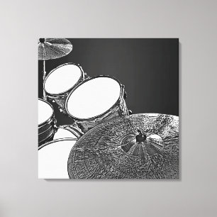 Drummer Leinwand Drum Kit mit Crash Square Art
