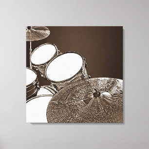 Drummer Leinwand Drum Kit mit Crash Square Art