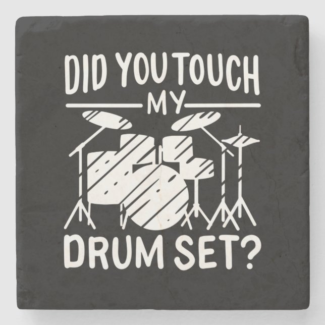 Drummer - Mein trockenes Set Steinuntersetzer (Vorderseite)